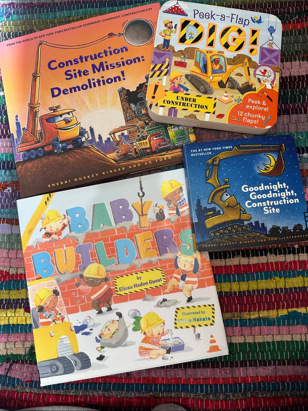 Construction Truck Kids Book Lot 4 Goodnight Site Baby Builders Lift Flap